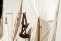Civil war utensils and tent