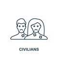 Civilians icon. Line simple line War icon for templates, web design and infographics