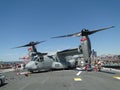 Civilians inspect an MV-22 Osprey,