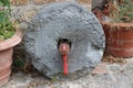 Civita Bagnoregio Lazio Italy ancient millstone millstone wheel wheel