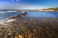 Civitavecchia Beach at Mediterranean Sea and blue sky Royalty Free Stock Photo