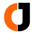 CJ, CJO, CJD initial geometric company logo and vector icon Royalty Free Stock Photo