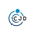 CJD letter logo design on white background. CJD creative initials letter logo concept. CJD letter design Royalty Free Stock Photo