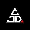 CJD triangle letter logo design with triangle shape. CJD triangle logo design monogram. CJD triangle vector logo template with red Royalty Free Stock Photo