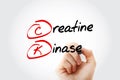 CK - Creatine Kinase acronym with marker, concept background Royalty Free Stock Photo