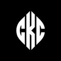 CKC circle letter logo design with circle and ellipse shape. CKC ellipse letters with typographic style. The three initials form a Royalty Free Stock Photo