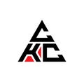 CKC triangle letter logo design with triangle shape. CKC triangle logo design monogram. CKC triangle vector logo template with red Royalty Free Stock Photo