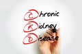 CKD - Chronic Kidney Disease acronym with marker, health concept background