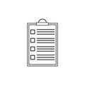 Ckecklist icon. Vector blank. Clipboard with empty checkboxes
