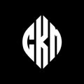CKM circle letter logo design with circle and ellipse shape. CKM ellipse letters with typographic style. The three initials form a Royalty Free Stock Photo
