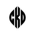 CKO circle letter logo design with circle and ellipse shape. CKO ellipse letters with typographic style. The three initials form a Royalty Free Stock Photo