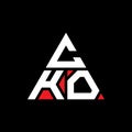 CKO triangle letter logo design with triangle shape. CKO triangle logo design monogram. CKO triangle vector logo template with red Royalty Free Stock Photo