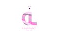 Cl C L Alphabet Letter Logo Pink Purple Line Icon Template Vector