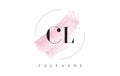 CL C L Watercolor Letter Logo Design With Circular Brush Pattern