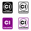 Cl chlorum vector information sign Royalty Free Stock Photo