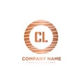 CL Initial Letter circle wood logo template vector