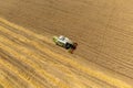 Claas combine harvesting wheat in the field