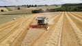 Claas Combine Harvesting in a wheat field