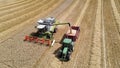 Claas Combine Harvesting in a wheat field