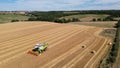 Claas Combine Harvesting in a wheat field