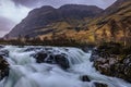 The Clachaig Falls in Glencoe Scotland. Royalty Free Stock Photo