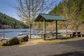Clackamas river and marina rural Oregon Royalty Free Stock Photo
