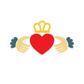 Claddagh ring icon, vector illustration