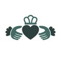 Claddagh ring sign icon, vector color line illustration