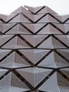 Cladding on geometric modern steel building detail Royalty Free Stock Photo
