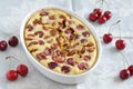 Clafoutis with cherries Royalty Free Stock Photo