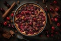 Clafoutis Cherry Pie, Clafouti Fruit Dessert, French Cherrypie, Abstract Generative Ai Illustration Royalty Free Stock Photo