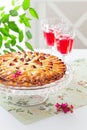 Clafoutis with plums and almonds Royalty Free Stock Photo