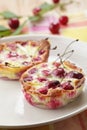 Clafoutis with sour cherry Royalty Free Stock Photo