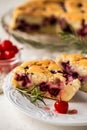 Clafoutis - a traditional French cake with cherries Royalty Free Stock Photo