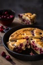 Clafoutis - a traditional French cake with cherries Royalty Free Stock Photo