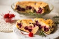 Clafoutis - a traditional French cake with cherries Royalty Free Stock Photo