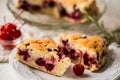 Clafoutis - a traditional French cake with cherries Royalty Free Stock Photo