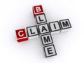 claim blame word block on white Royalty Free Stock Photo