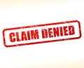 Claim denied text buffered Royalty Free Stock Photo