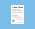 Claim form, Check list, Online claim form logo design. Application form document applying for job, or registering claim.