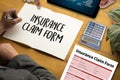 CLAIMS Health insurance form , Business Concept , Insured Claims