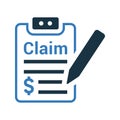 Claims, insurance, money icon. Editable vector logo Royalty Free Stock Photo