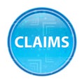 Claims floral blue round button