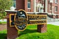 The Clallam County Courthouse Restoration Wood Carved Sign in Port Angeles, Washington, USA Royalty Free Stock Photo