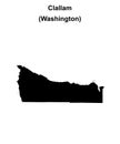 Clallam outline map Royalty Free Stock Photo