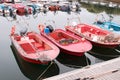aquaculture boats on pier Royalty Free Stock Photo