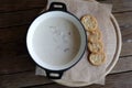 chowder soup on table Royalty Free Stock Photo