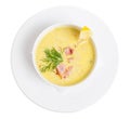 chowred soup with roast bacon. Royalty Free Stock Photo