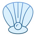 flat icon. Perl in a shell blue icons in trendy flat style. Seashell gradient style design, designed for web and