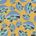 Clam soup pattern seamless. Seafood japanese background. shell bowl vector texture